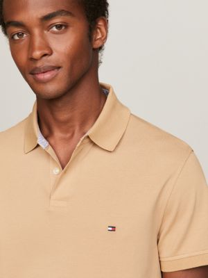 brown 1985 regular fit polo shirt for men tommy hilfiger
