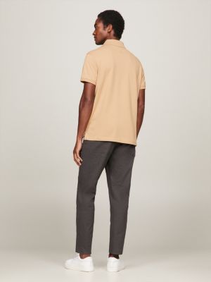 brown 1985 regular fit polo shirt for men tommy hilfiger