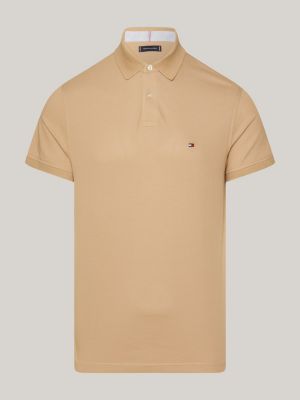 brown 1985 regular fit polo shirt for men tommy hilfiger