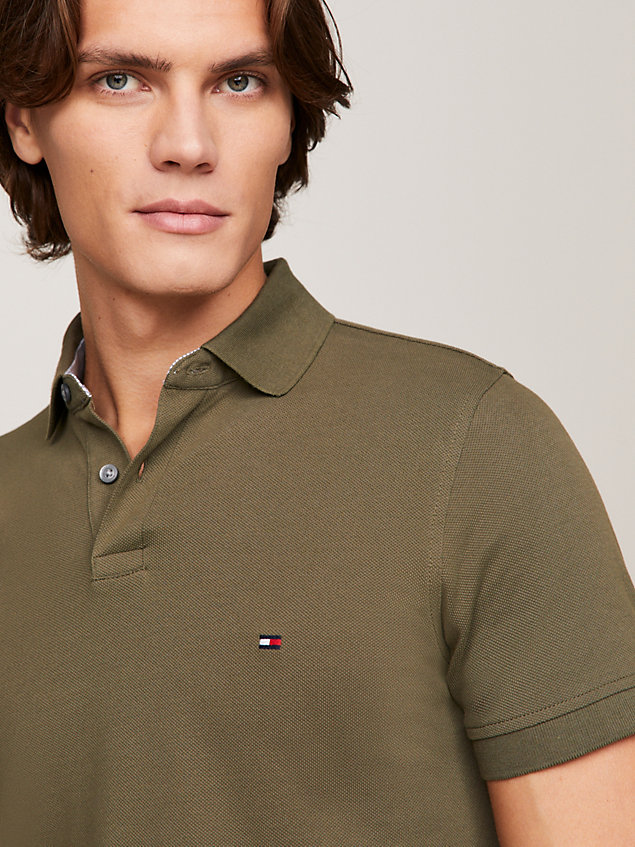 khaki 1985 collection regular fit polo for men tommy hilfiger