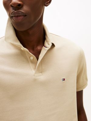 khaki 1985 collection regular fit polo shirt for men tommy hilfiger