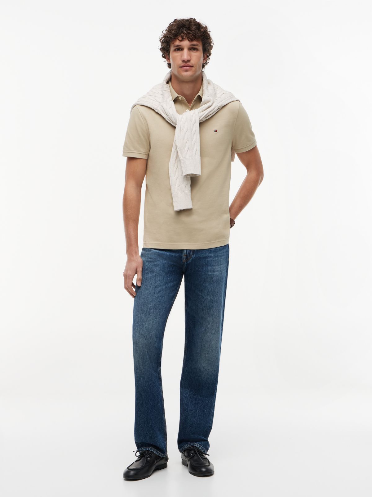 1985 Regular Fit Pique Polo Shirt — Beige