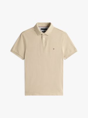 beżowy koszulka polo 1985 collection o regularnym kroju dla mężczyźni - tommy hilfiger