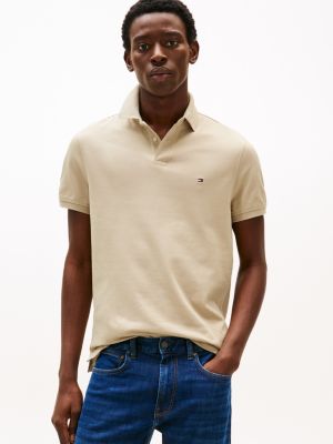 khaki regular fit polo uit de 1985 collection voor heren - tommy hilfiger