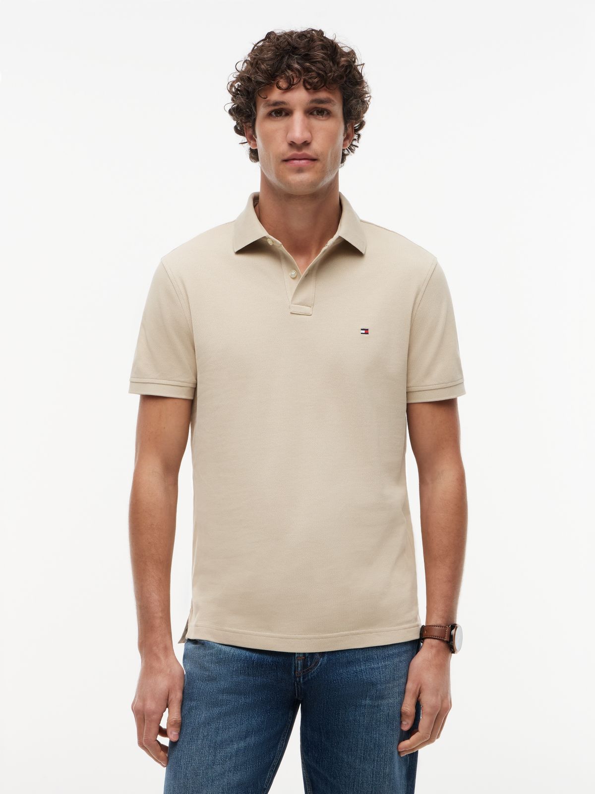 1985 Regular Fit Pique Polo Shirt — Beige