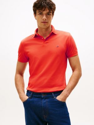 orange regular fit polo uit de 1985 collection voor heren - tommy hilfiger