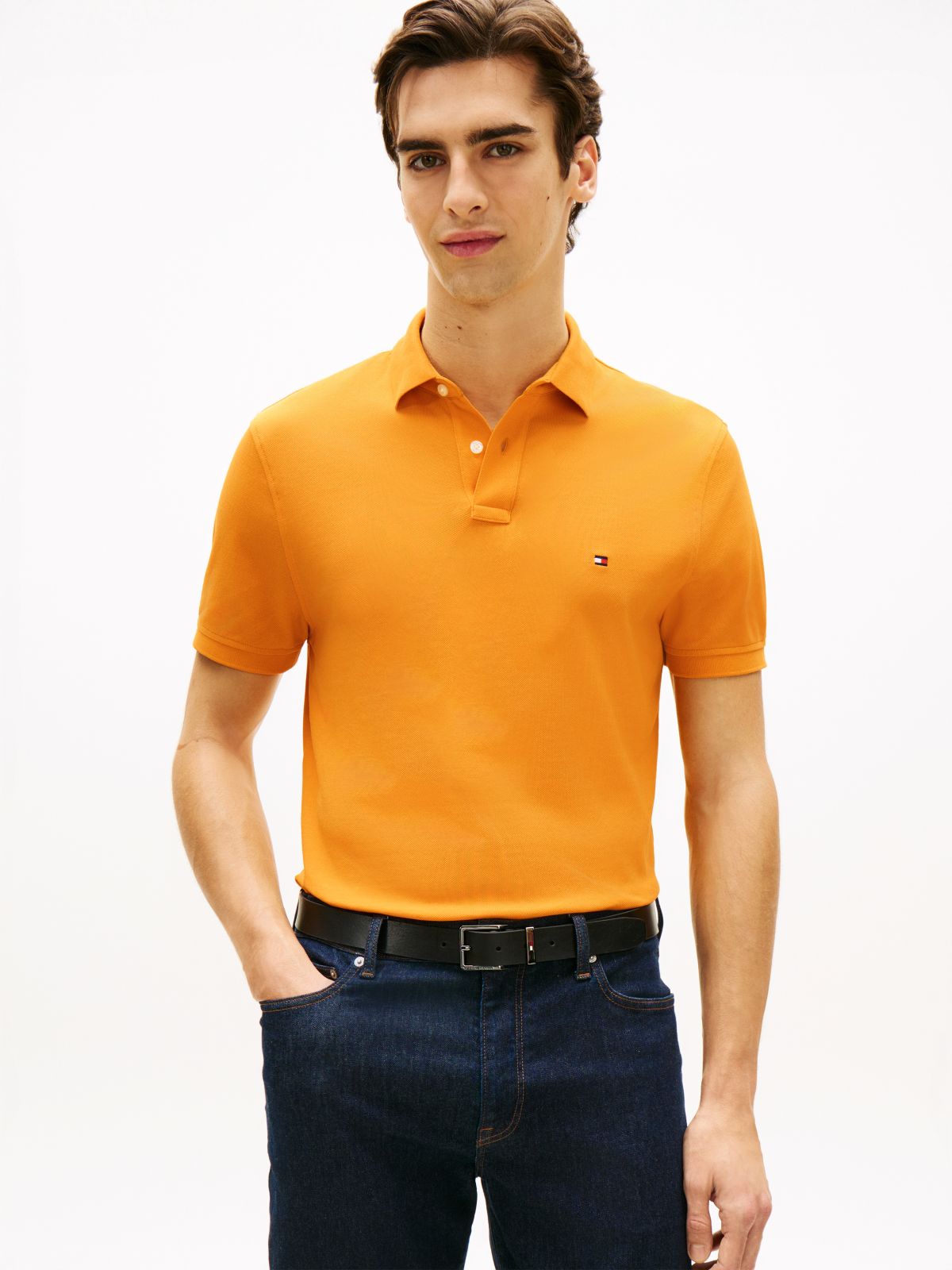 1985 Regular Fit Pique Polo Shirt — Orange