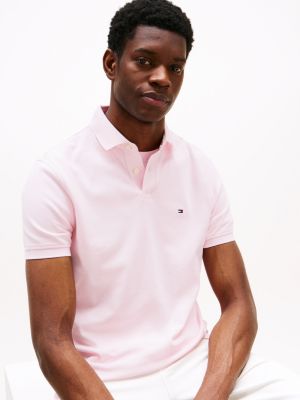 pink 1985 collection regular fit polo shirt for men tommy hilfiger