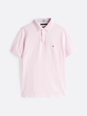 pink 1985 collection textured pique polo shirt for men tommy hilfiger