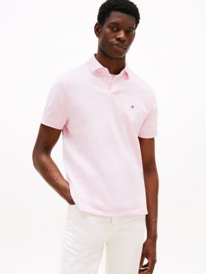 pink regular fit polo uit de 1985 collection voor heren - tommy hilfiger