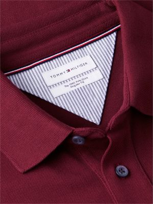 purple 1985 regular fit pique polo shirt for men tommy hilfiger