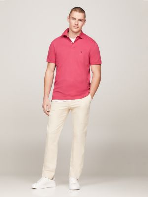 polo de piqué texturizado 1985 collection rosa de hombres tommy hilfiger