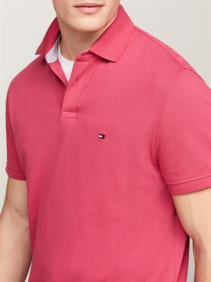 polo de piqué texturizado 1985 collection rosa de hombres tommy hilfiger