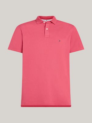 polo de piqué texturizado 1985 collection rosa de hombres tommy hilfiger