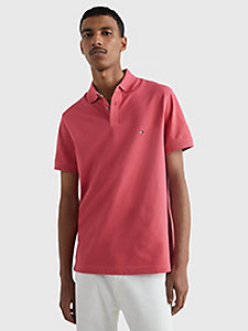 red 1985 collection pique polo for men tommy hilfiger