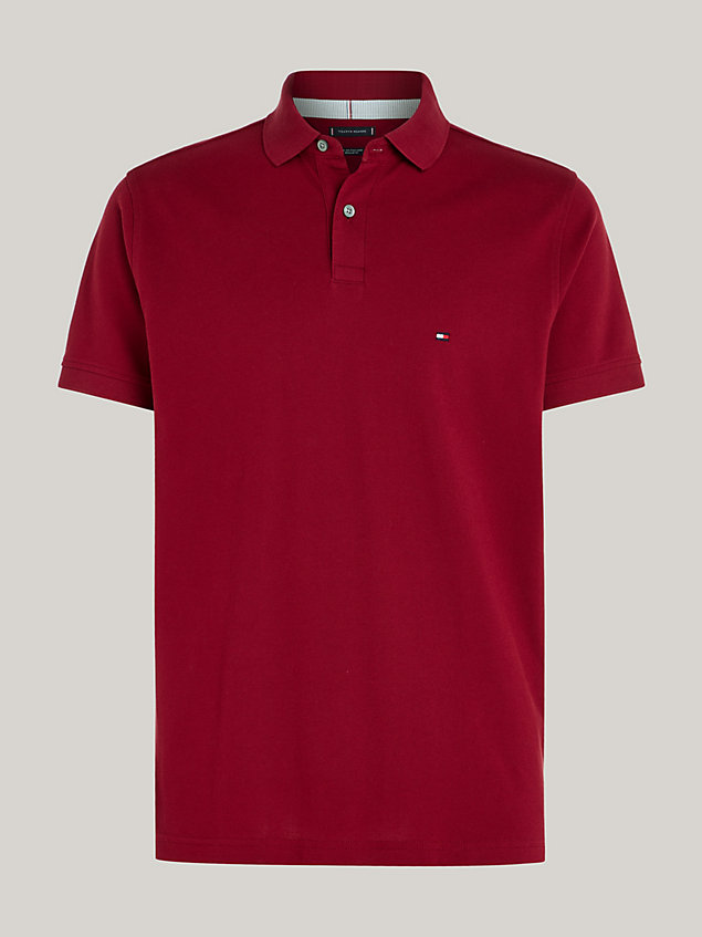 red 1985 collection flag embroidery regular fit polo for men tommy hilfiger