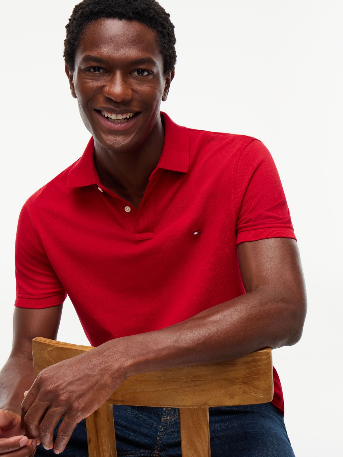 1985 Regular Fit Pique Polo Shirt — Red