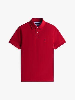 rood regular fit polo uit de 1985 collection voor heren - tommy hilfiger