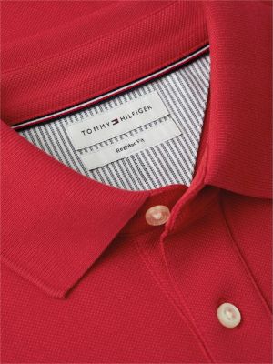 red 1985 regular fit pique polo shirt for men tommy hilfiger