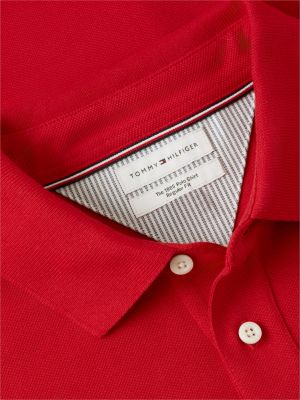 polo coupe standard 1985 en piqué rouge pour hommes tommy hilfiger