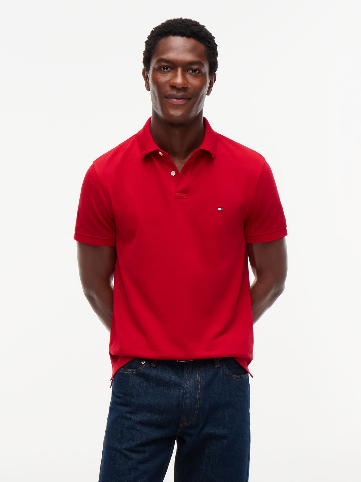 1985 Regular Fit Pique Polo Shirt — Red