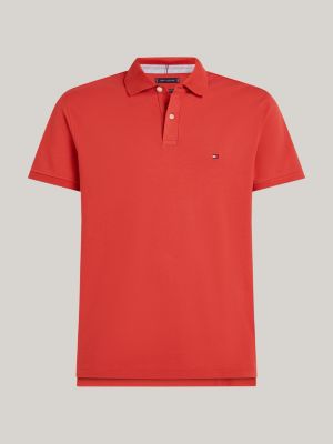 polo de piqué texturizado 1985 collection roja de hombres tommy hilfiger