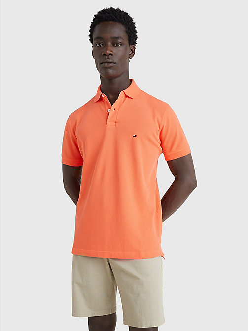 polo coupe standard 1985 collection orange pour hommes tommy hilfiger
