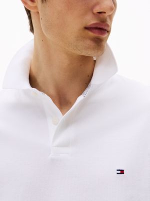 white 1985 collection regular fit polo shirt for men tommy hilfiger