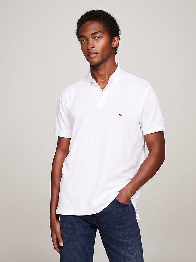 white 1985 collection regular fit polo for men tommy hilfiger