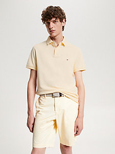 yellow 1985 collection pique polo for men tommy hilfiger