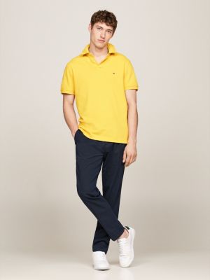 polo 1985 collection regular fit in piqué giallo da uomini tommy hilfiger