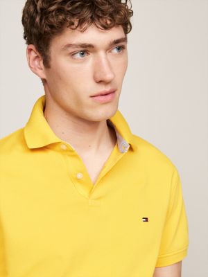 polo 1985 collection regular fit in piqué giallo da uomini tommy hilfiger