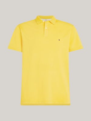 polo 1985 collection regular fit in piqué giallo da uomini tommy hilfiger