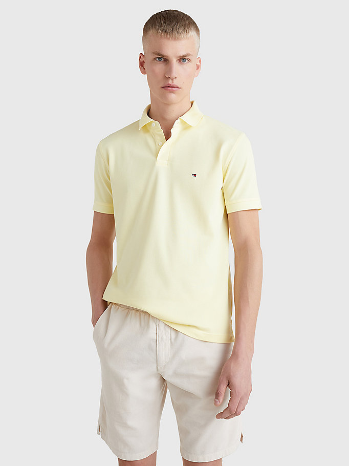 geel 1985 collection th flex polo voor heren - tommy hilfiger