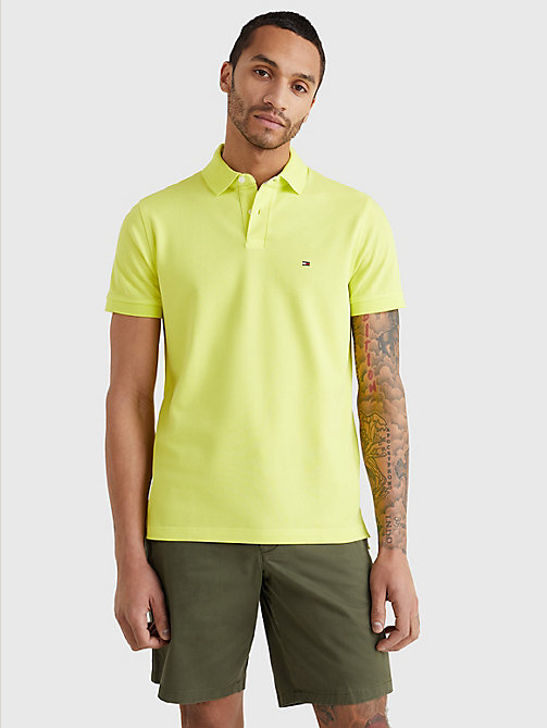 yellow 1985 collection regular fit polo for men tommy hilfiger