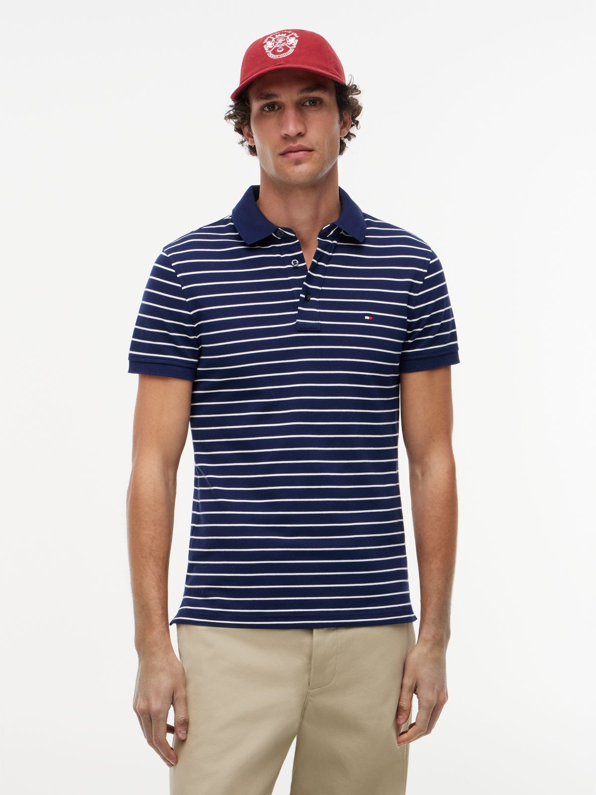 1985 Slim Fit Pique Polo Shirt — Blue