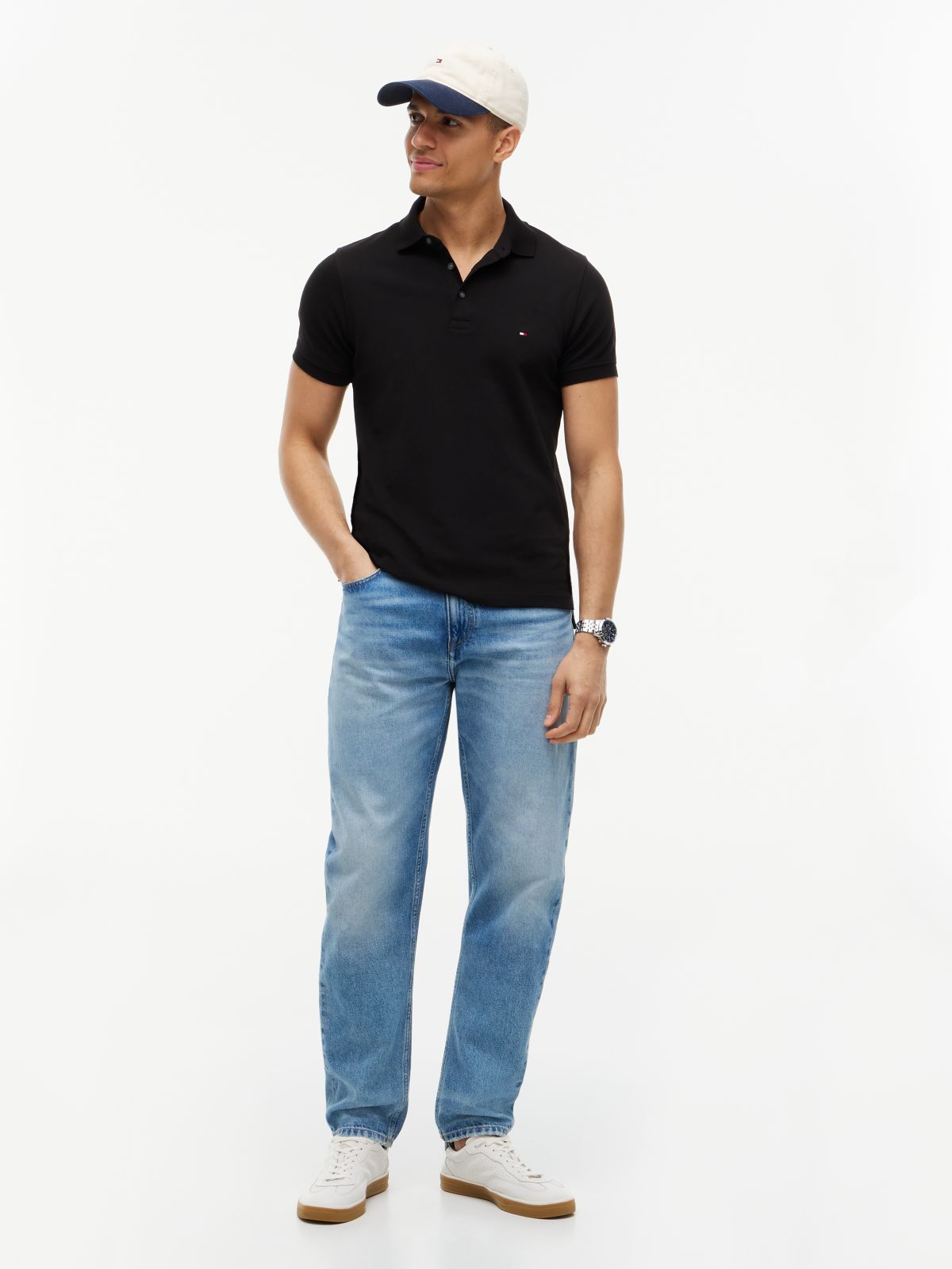 1985 Slim Fit Pique Polo Shirt — Black