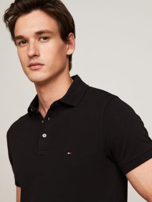 black 1985 collection slim fit polo shirt for men tommy hilfiger