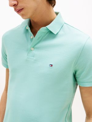 polo 1985 collection de corte slim azul de hombres tommy hilfiger