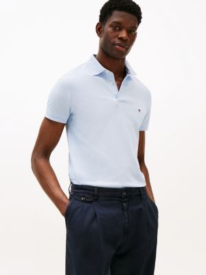 blue slim fit polo uit de 1985 collection voor heren - tommy hilfiger