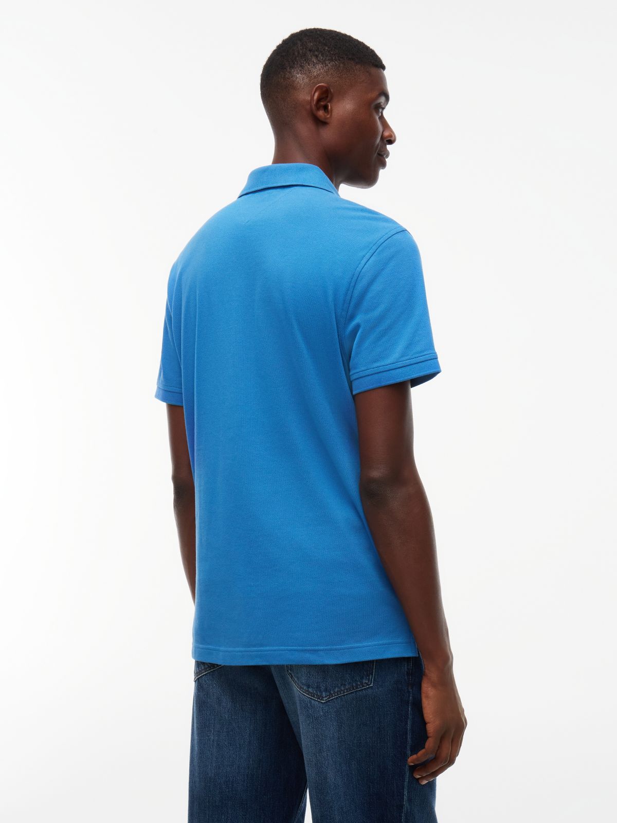 1985 Slim Fit Pique Polo Shirt — Blue