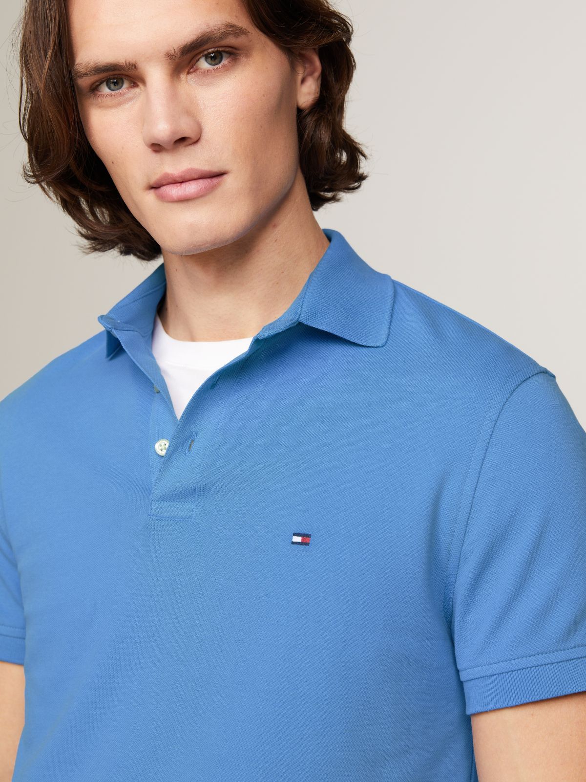 1985 Slim Fit Pique Polo Shirt — Blue
