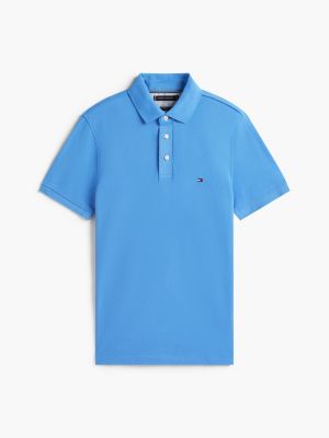 polo slim en piqué 1985 bleu pour hommes tommy hilfiger