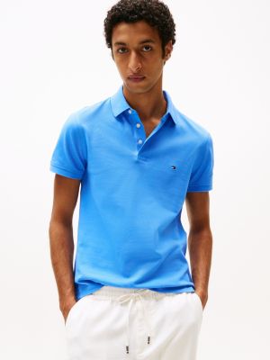 blue slim fit polo uit de 1985 collection voor heren - tommy hilfiger