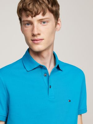 blauw 1985 collection sllim fit polo voor heren - tommy hilfiger