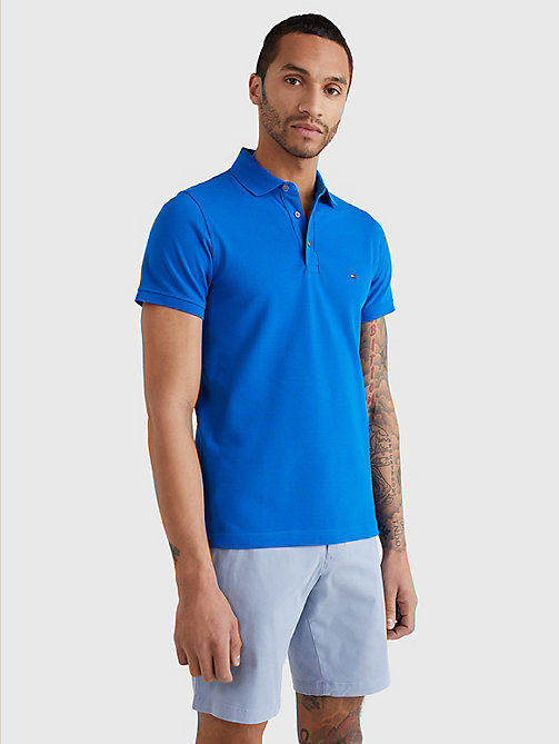blue 1985 collection slim fit polo for men tommy hilfiger