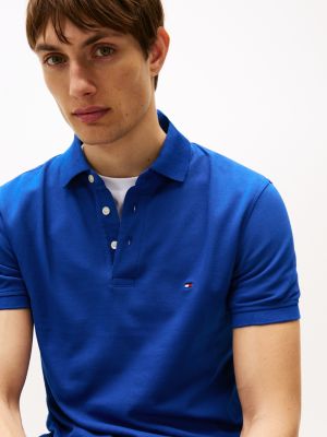 blauw 1985 collection sllim fit polo voor heren - tommy hilfiger