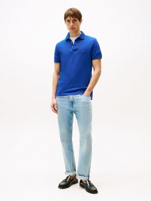 blauw 1985 collection sllim fit polo voor heren - tommy hilfiger