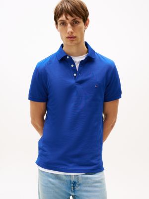 blue slim fit polo uit de 1985 collection voor heren - tommy hilfiger