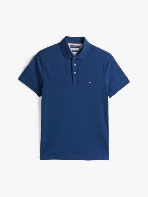 niebieski polo 1985 collection o wąskim kroju dla mężczyźni - tommy hilfiger